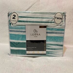 Twin Sheet Set - Aqua and White Stripes
